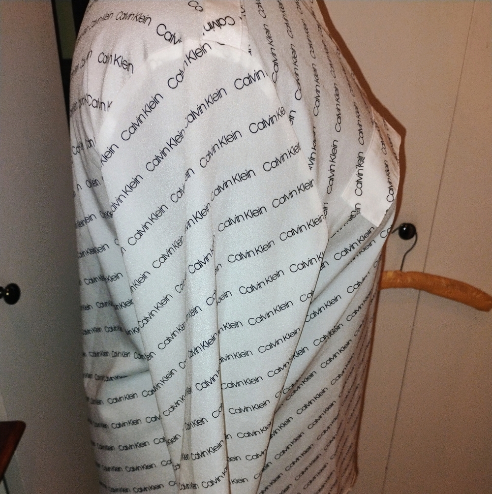 Like-New Calvin Klein Logo Blouse - Picture 8 of 10